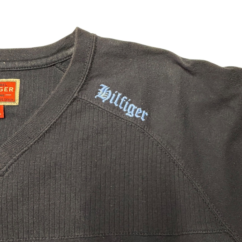 Tommy Hilfiger Mens Red Label Denim Vintage Ribbed V-Neck T-Shirt XL Navy 2004 - Picture 6 of 8